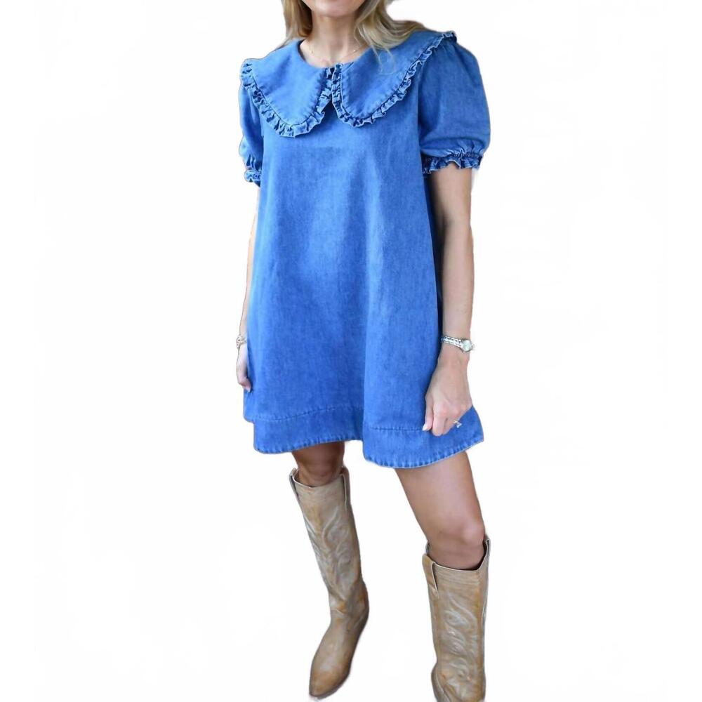 NEW DAY + MOON ally dress in blue denim - Picture 5 of 6